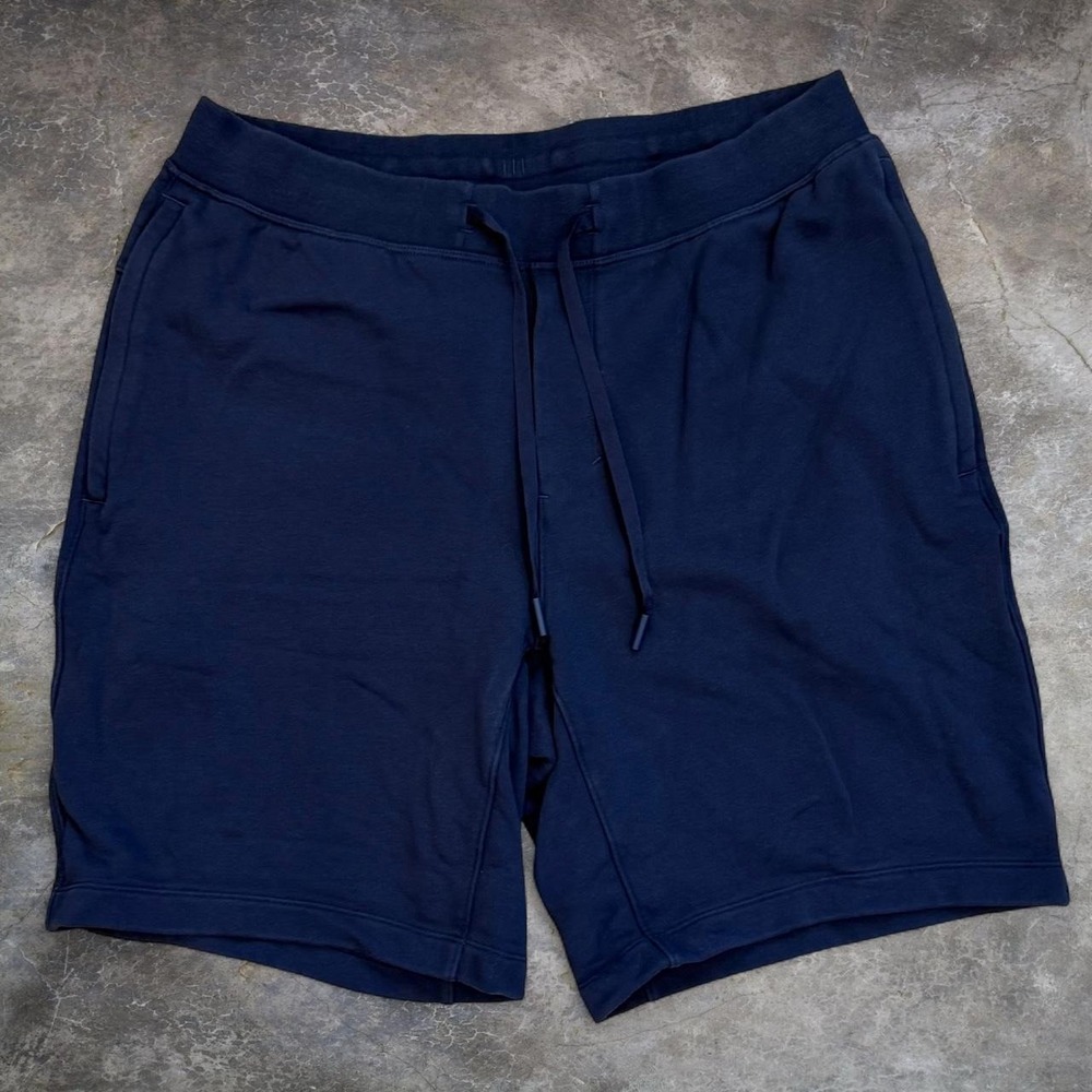 Lululemon Relaxed Fit French Terry 9" True Navy Blue Shorts Men's Size Large